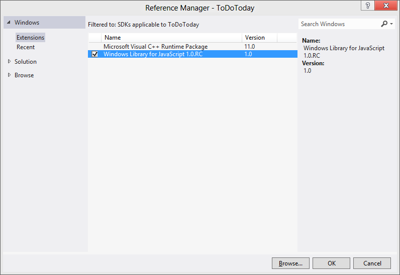 Updating your Windows 8 HTML 5 Metro project to RC